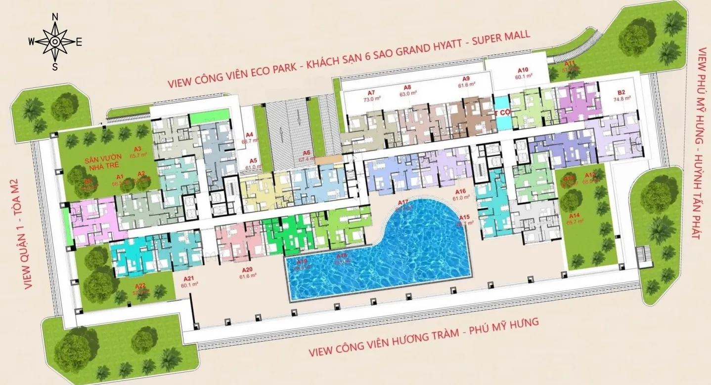 Layout tổng thể tòa tháp HR3