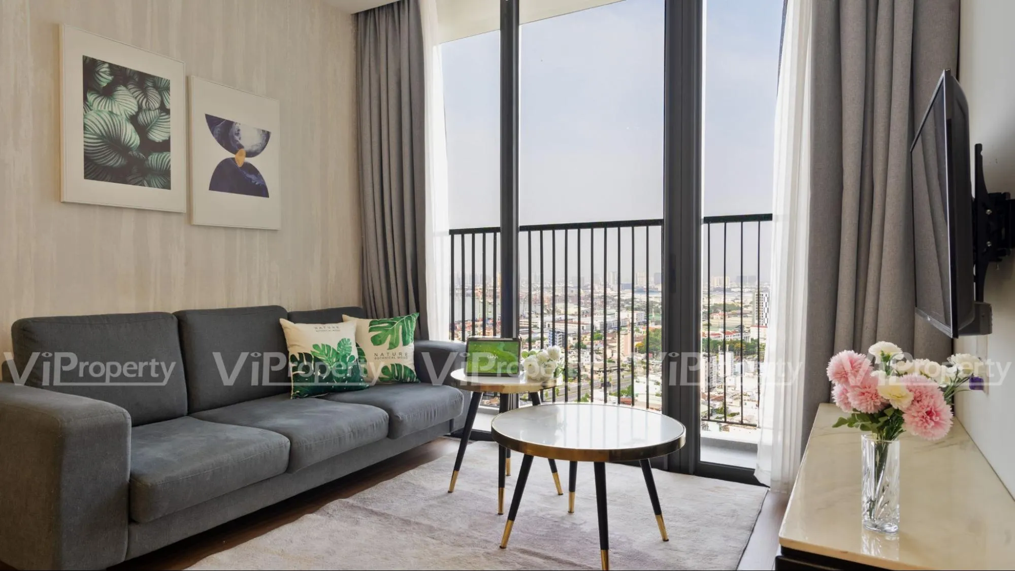 Phòng khách tại căn hộ Eco Green Sài Gòn